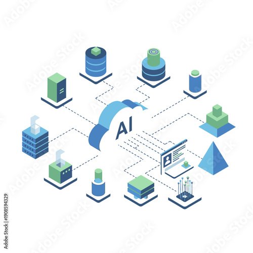 Data Preprocessing Concept with Businessman and Gear Icon.