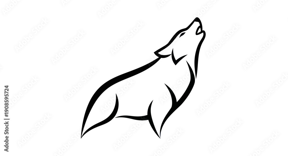Obraz premium Stylized wolf illustration on white background