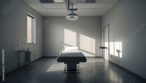 Hospital Room With Bed and Bright Sunlight in the Afternoon Time