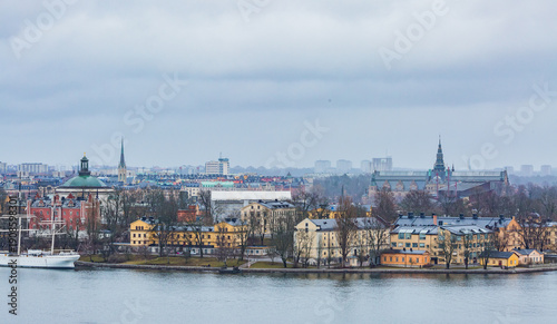 Stockholm Cityscape Overlooking Historic Waterfront, Sweden