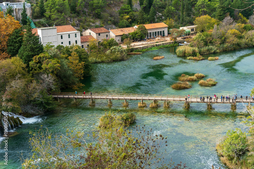 Skradinski Buk Waterfall and River Valley in Krka National Park, Croatia