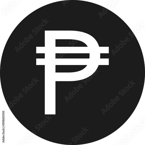 Philippine Peso symbol. The official currency of Philippines.Foreign exchange currency sign. Vector