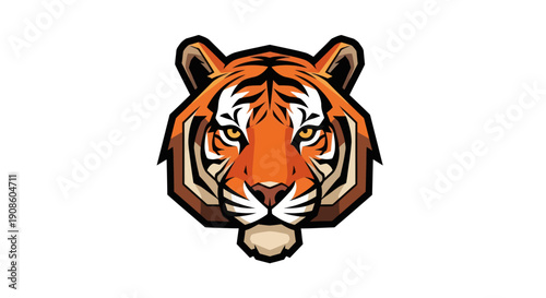 Tiger head illustration isolated on white
