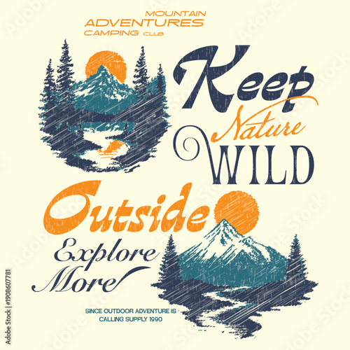 Slika na platnu vintage outdoors print design