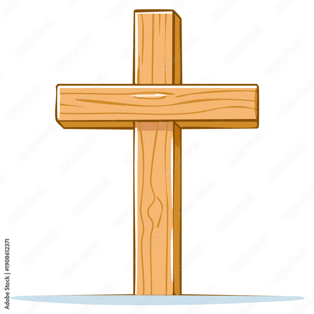 Fototapeta premium Wooden Christian Cross Illustration