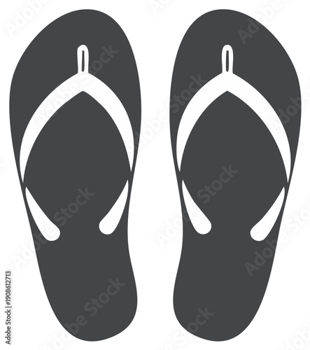 Pair of flip flops graphic illustration isolated