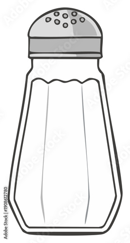 Salt Shaker Illustration: Kitchen Condiment, Dining Table Seasoning, Food Additive for Restaurants and Cooking