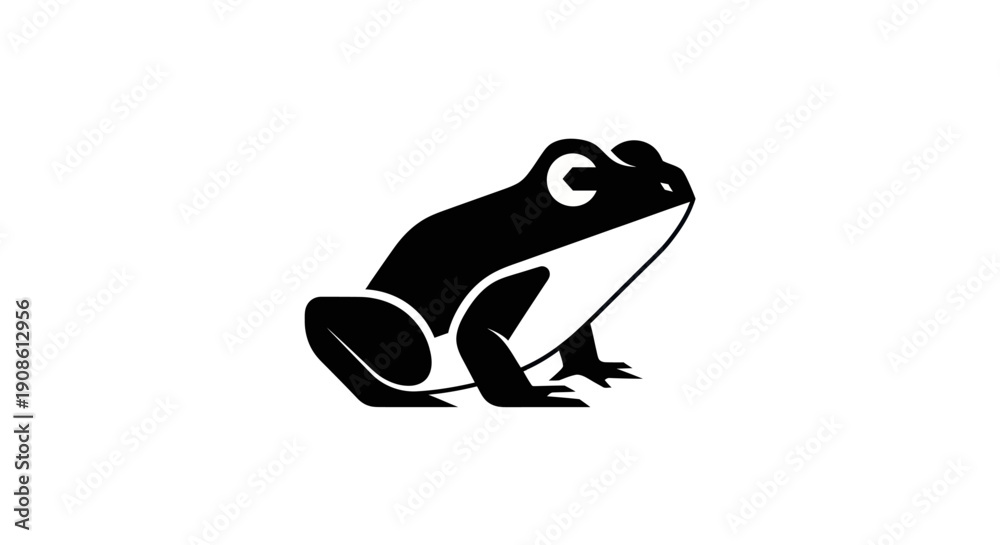 Fototapeta premium Black frog silhouette isolated
