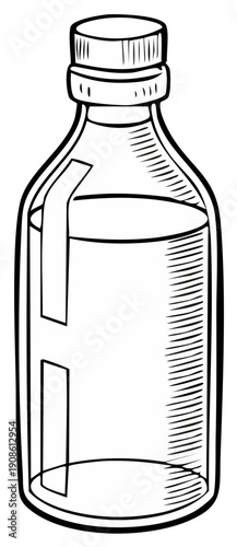 Medicine Bottle Illustration Liquid Drug Solution Vial Container Treatment