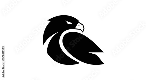 Black hawk logo on white background