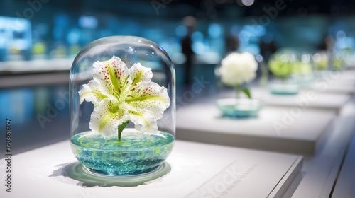 A fresh glass of water with herbal mint leaves and beautiful flowers creates a healthy beverage decoration perfect for a spa or wedding nature theme