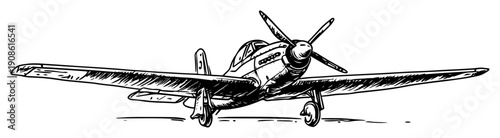 front view of propeller aircraft on runway