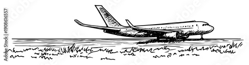 passenger plane taxiing on runway