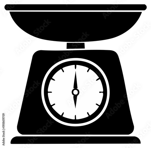 Kitchen scale, vintage design with analog dial, cooking and baking concept