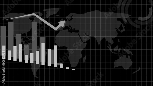 Financial Growth Chart on World Map Background 2026 Animation