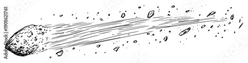 hand drawn meteor sketch illustration