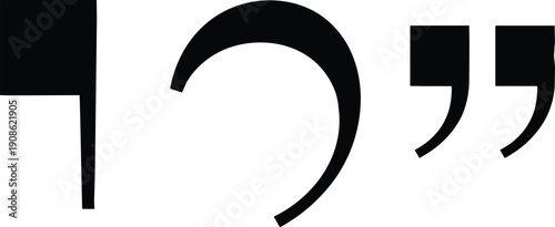 Punctuation Marks and Quotation Symbols Set, Creative Typography Design, Editorial Grammar Icons, Speech Bubbles Label, Minimalist Text Formatting Signs, Literature