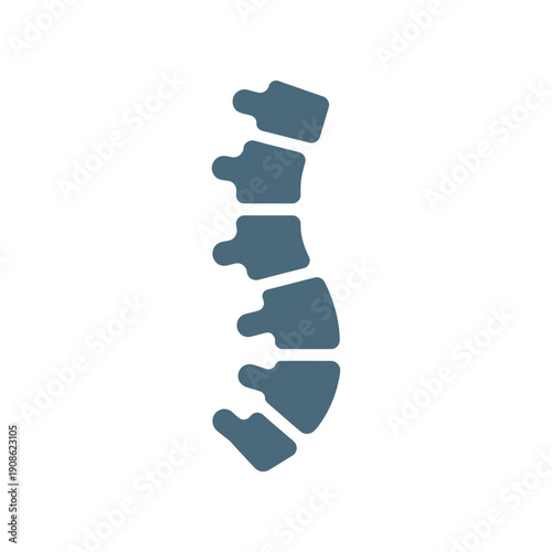 A vector graphic illustration of a spine with interlocking puzzle pieces representing back health and wellness