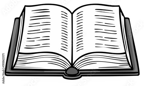 Open Book with Lined Pages and Dark Cover Symbolizing Knowledge and Learning