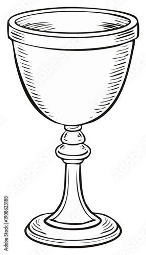 Ornate Chalice Goblet Hand Drawn Sketch Artistic Illustration