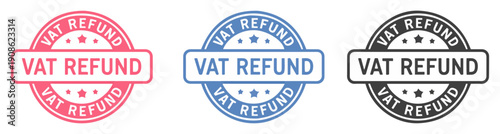 vat refund seal stamp icon set