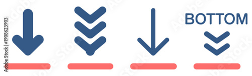 arrow down download icon set vector