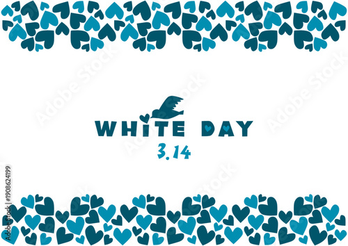 ハートと小鳥のホワイトデーイラスト