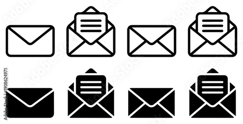 email letter message icon set
