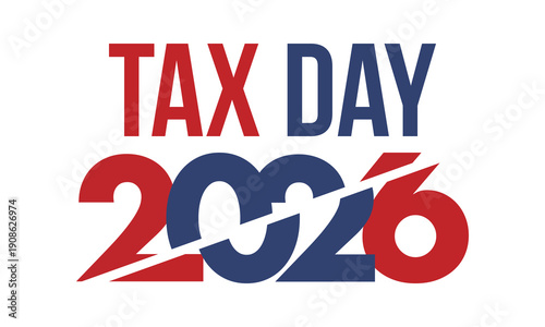 National Tax Day in the United States. Federal tax filing deadline. Day on which individual income tax returns must be submitted to the government. American patriotic poster. Vector illustration