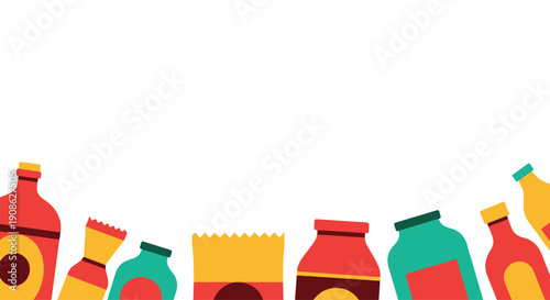 Colorful Food and Drink Packaging Collection - Flat Design with Copy Space