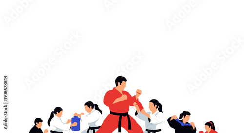 Karate Class: Instructor Training Diverse Students in Martial Arts