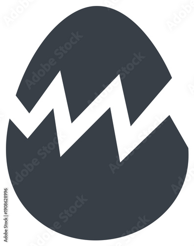 Abstract Cracked Egg Icon Symbol for New Beginnings Growth and Innovation Concept