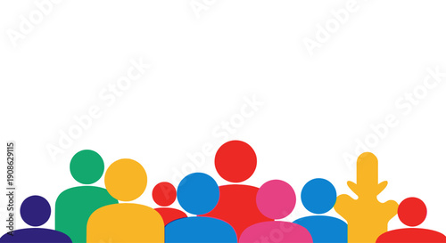 Diverse group of people icons with copy space for text