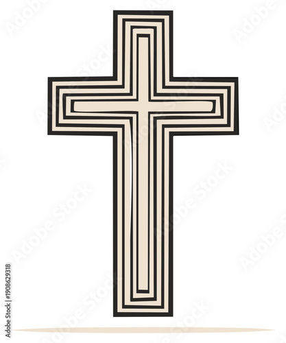 Christian Cross Symbol Religious Faith Icon Stylized Drawing Graphic