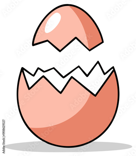 Cracked Open Eggshell Symbolizing New Beginnings and Life