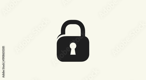 Black padlock icon on cream background