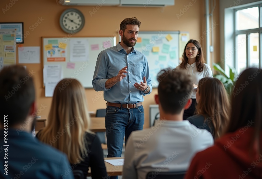 Fototapeta premium Public Speaking Empowerment Course Mastery Improve Communication Confidence Leadership Skill