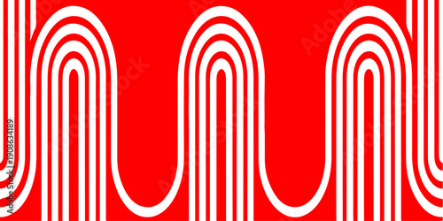 A 3d vector illustration of a red and white striped background featuring a central bullseye target and dart symbol to represent a successful business goal or achievement concept