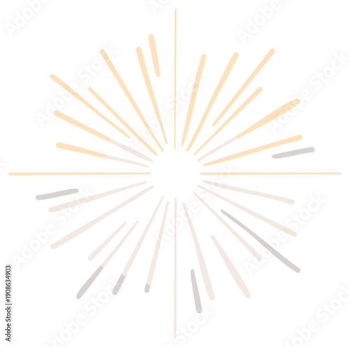 Elegant Subtle Sunburst Rays Pattern in Beige and Gray Tones Abstract Illustration