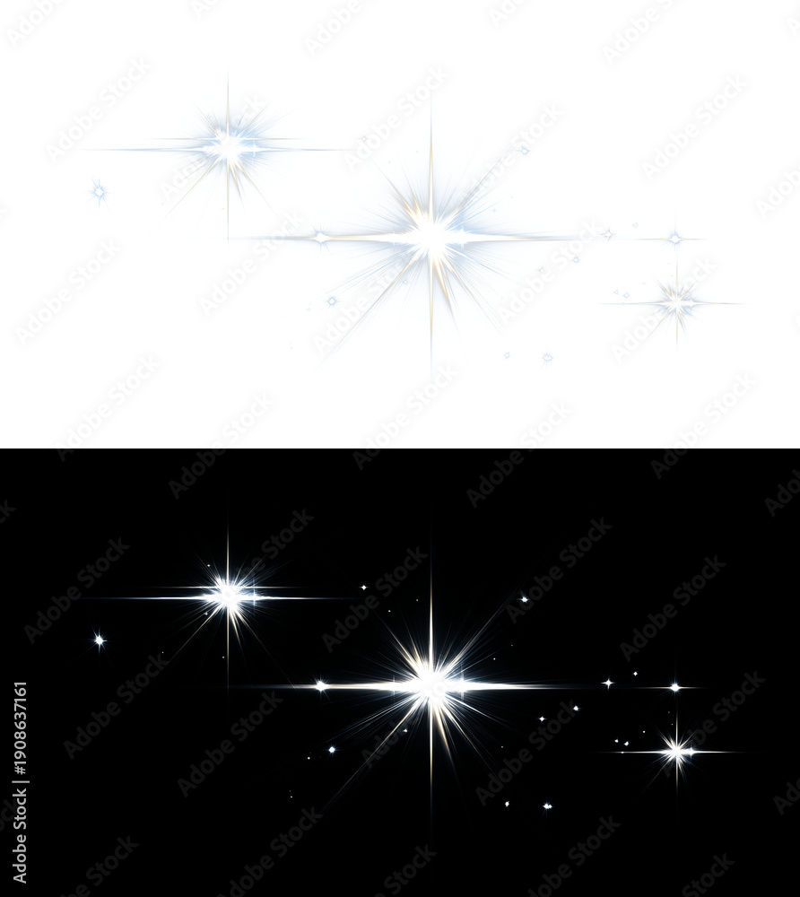 Obraz premium Powerful White Energy Flash With Sparkling Star Flares And Luminous Halo
