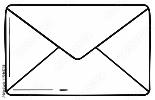 Simple Hand Drawn Envelope Outline Illustration
