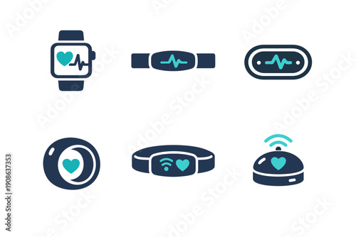 Text health tracker simple labels no vector ring image sensor icon generation