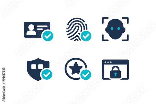 Image no biometric secure icon vector clean simple generation labels shield id
