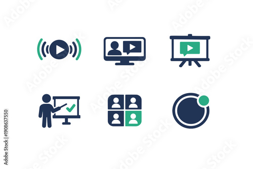 Vector simple waves classroom presenter image live pointer clean no generation stream