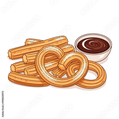 Churros with Chocolate Dip: Sweet Fried Pastry Delight