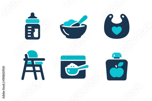 Image vector baby scalable numbers bowl simple no icon background generation container