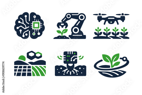 Digital icon simple autonomous brain twin drone soil no clean image vector