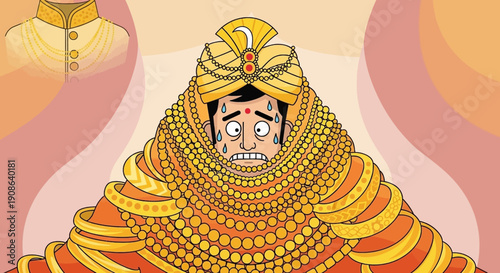 Pakistani Wedding Couple Traditional Gold Ornaments and Attire, Pakistani Culture and Wedding Traditions, Pakistani Bride and Groom