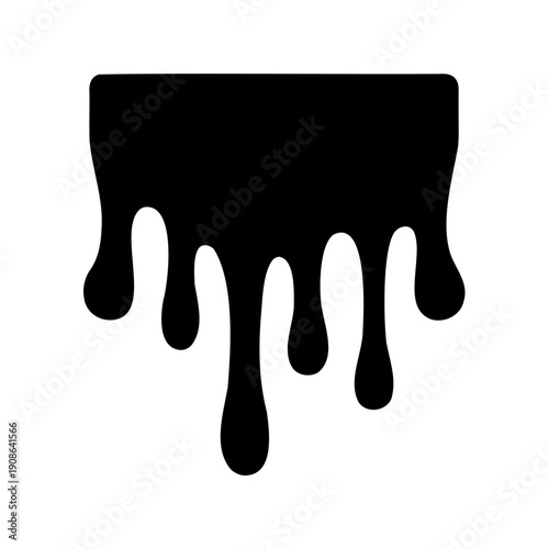 Silhouette of a cow with dripping paint effect on white background Vector, illustration