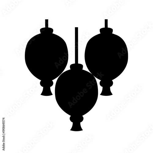 Three hot air balloons floating together in the sky Vector, illustration